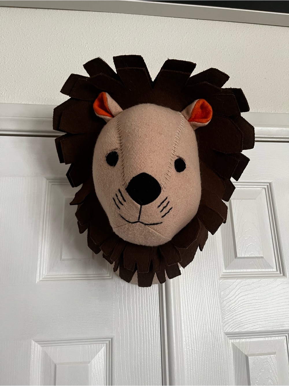 Plush Lion Wall Mount - Brown and Tan Decorative Accent